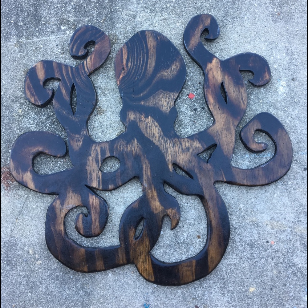 Solid Wood Hand Crafted Octopus